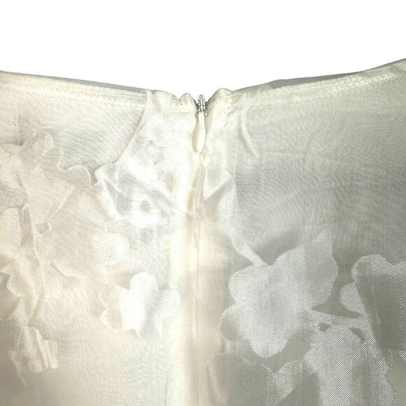 Lulus Dramatic Energy White Floral Burnout Balloon Sleeve Mini Dress Size Small - Picture 7 of 13